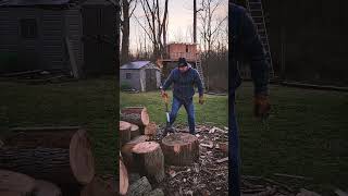 Being a Man  🪵🪓 #axeman #c4 #firewood #theoldsaiyan #hwpo #family #oldguy #saiyan #dadlife #fiskars