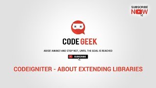 Basic Codeigniter Tutorials - About Extending Libraries