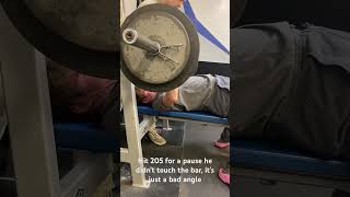 hit 205 paused #benchpress #gym