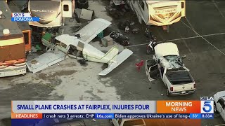 FAA investigating plane crash near Pomona race track that left 4 injured