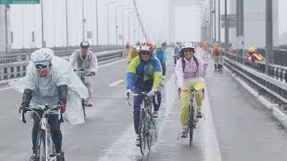 しまなみ海道で自転車大会 通行止め２５００人参加