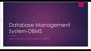 DBMS I