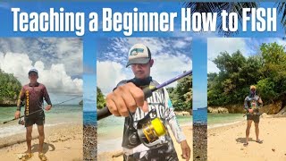 TEACHING A BEGINNER HOW TO FISH