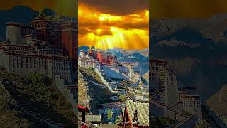 # The beautiful Potala Palace sunset #shorts # 绝美的布达拉宫晚霞