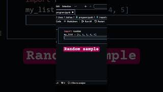 Create Random Sample from List Python #shorts #python #programming #pythontricks #coding