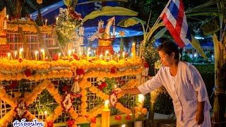 Lantern table - pray to the Buddha ประเพณีออกพรรษาฮ้านประทีปบึงแก่นนคร