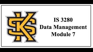 IS 3280- Data Management - Module 7