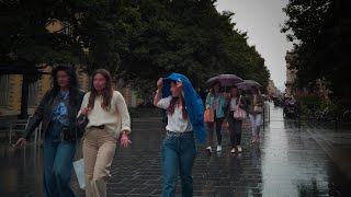 Walking in the Gentle May Rain 4K Walk | May 2022|Bordeaux France| ASMR Rain sounds for sleeping