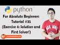 Exercise 4: Solution And First Solver | Python Tutorials For Absolute Beginners In Hindi #35