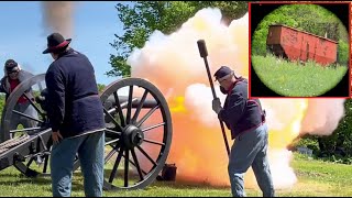 Direct Hit Civil War 10 Pound Parrott Cannon VS Metal Wagon