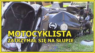 JAWOR. Motocyklista zatrzymał się na słupie