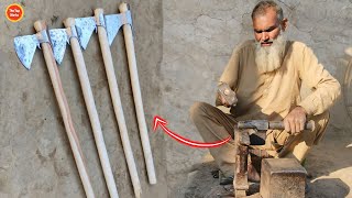 Amazing Process of making four Axes from an Leaf Spring