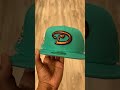 arizona diamondbacks 2001 world series new era 59fifty fitted hat glow in the dark logo teal lavende