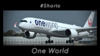 【One World】| JAL | AIRBUS A350-900［JA15XJ］| Landing at Osaka［ITM/RJOO］| #Shorts