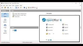 DBMS : How to create table in open office DBase
