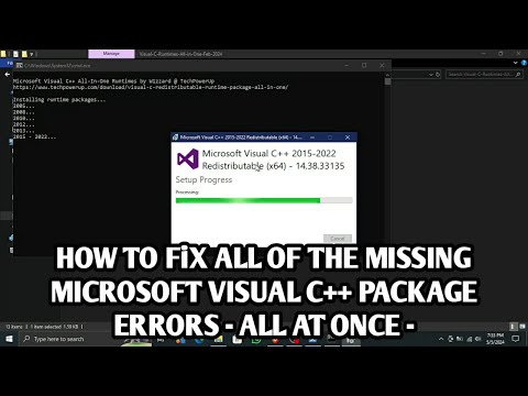 HOW TO INSTALL ALL MICROSOFT VISUAL C++ REDISTRIBUTABLE RUNTIME PACKAGES WITH A SINGLE BATCH INSTALL