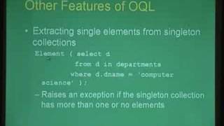 Lecture -37 Object Oriented Databases II