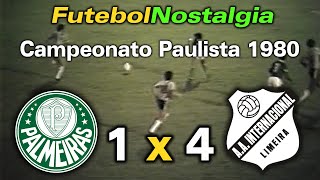 Palmeiras 1 x 4 Inter de Limeira - 22-05-1980 ( Campeonato Paulista )