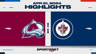NHL Game 1 Highlights | Avalanche vs. Jets - April 21, 2024