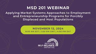 Webinar | Market Systems Development (MSD) 201