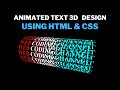 3D Animated Text Design CSS | How to Make 3D Text Animation Using HTML & CSS