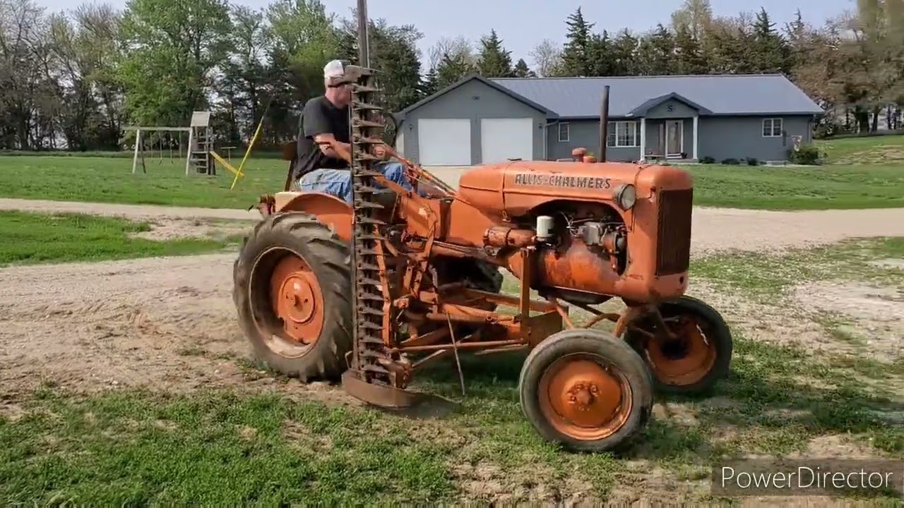 1950 Allis Chalmers B W Sickle Bar Mower - YouTube