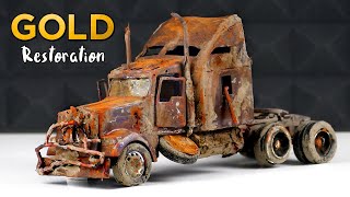 Restoration Kenworth Truck to 24k GOLD abandoned car