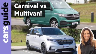 VW Multivan Comfortline Premium TDI340 SWB vs Kia Carnival Platinum petrol comparison review