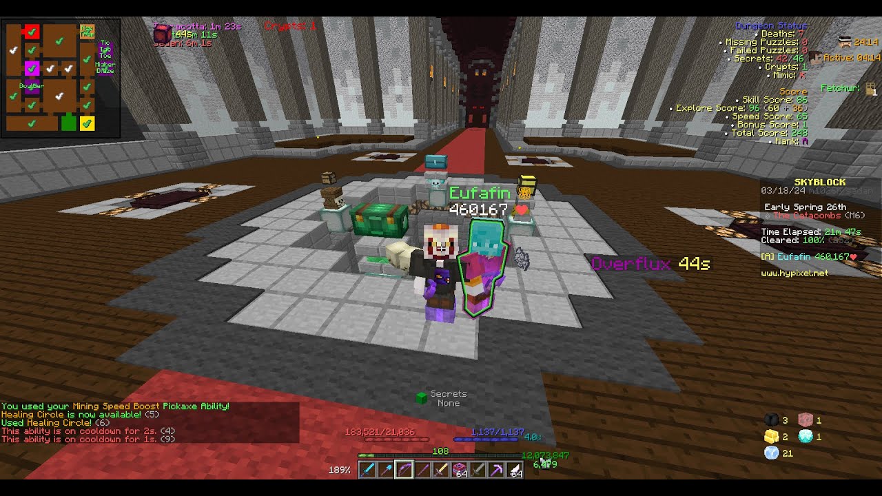 Hypixel Skyblock Dungeon Xp Grinding Youtube