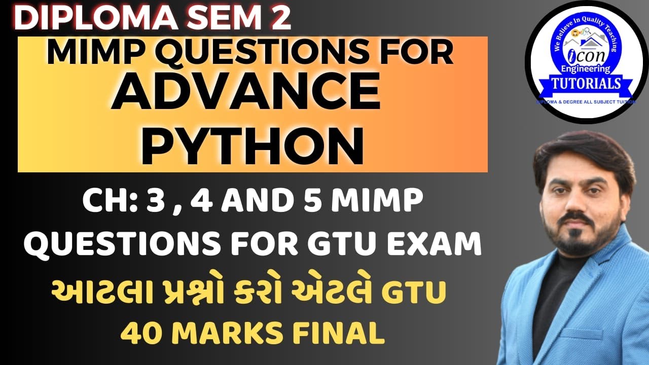 Advance Python Mimp Question For Gtu Exam Advance Python Ch 3 4 And