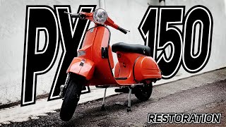 Vespa PX 150 Old Restoration (Convert Handle Bar + Disc Brake)