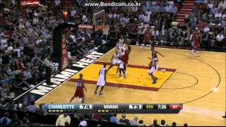 LeBron (33Pts), Bosh (23Pts), Wade (20Pts) vs Bobcats (2013.02.04)