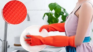 Rubber Dishwashing Cleaning Gloves