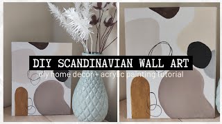 DIY Scandinavian Decor | Minimalist Boho | Acrylic Painting Tutorial | Line Art Minimalist PINTEREST