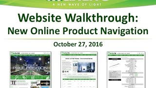 MaxLite Webinars: New Online Product Navigation Website Walkthrough - October 27, 2016