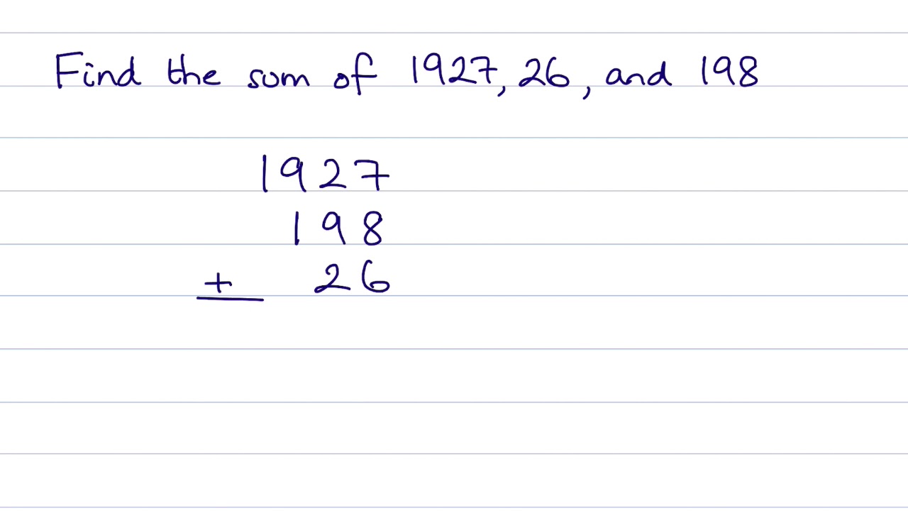 How To Find The Sum Of 3 Numbers - YouTube