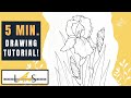 How to draw a realistic Iris! Pencil Design! Simple Pencil Art! Realistic Flower Drawing Tutorial!