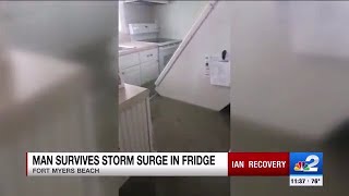 Fort Myers Beach man survives Hurricane Ian by hiding in refrigerator