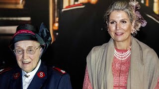 Koningin Máxima oog in oog met Majoor Bosshardthuis van het Leger des Heils.