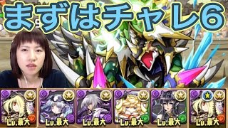 【パズドラ】チャレダンいっきまーす！まずはLv6から！まだ初見。