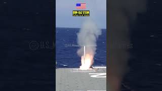 Scary Firing of RIM-162 ESSM Can Counter High-Speed Anti-Ship Cruise Missiles of Enemy #shorts