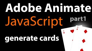 JavaScript in Adobe Animate CC 2023 tutorial - Random card - For Loop/Random number - part1 - HTML5