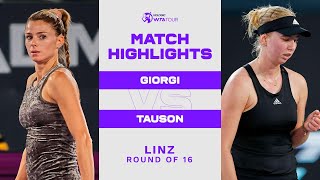 Camila Giorgi vs. Clara Tauson | 2023 Linz Round of 16 | WTA Match Highlights