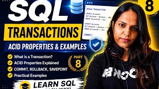 🔥 SQL Transactions Explained | COMMIT, ROLLBACK & SAVEPOINT | SQL Tutorial Part 8#rollback