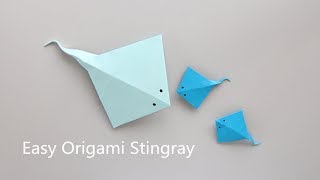 Easy Origami Stingray for little kids--step by step tutorial to make it easy(简单可爱的魔鬼鱼）