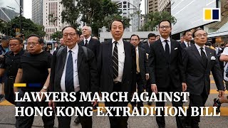 Hong Kong lawyers hold silent march against controversial extradition bill