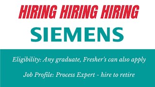 SIEMENS RECRUITMENT| FRESHERS CAN APPLY| PROCESS EXPERT - PAYROLL PROFESSIONAL| Level Up