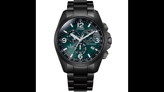 【CITIZEN】PROMASTER 黑夜戰警光動能電波不鏽鋼腕錶/黑x綠面 CB5925-82X