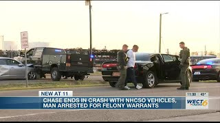 NHC Sheriff’s Office vehicles damaged in crash, man arrested for multiple felony warrants