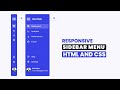 Create a Responsive Dashboard Sidebar Menu using HTML and CSS || Side Navigation Bar HTML And CSS